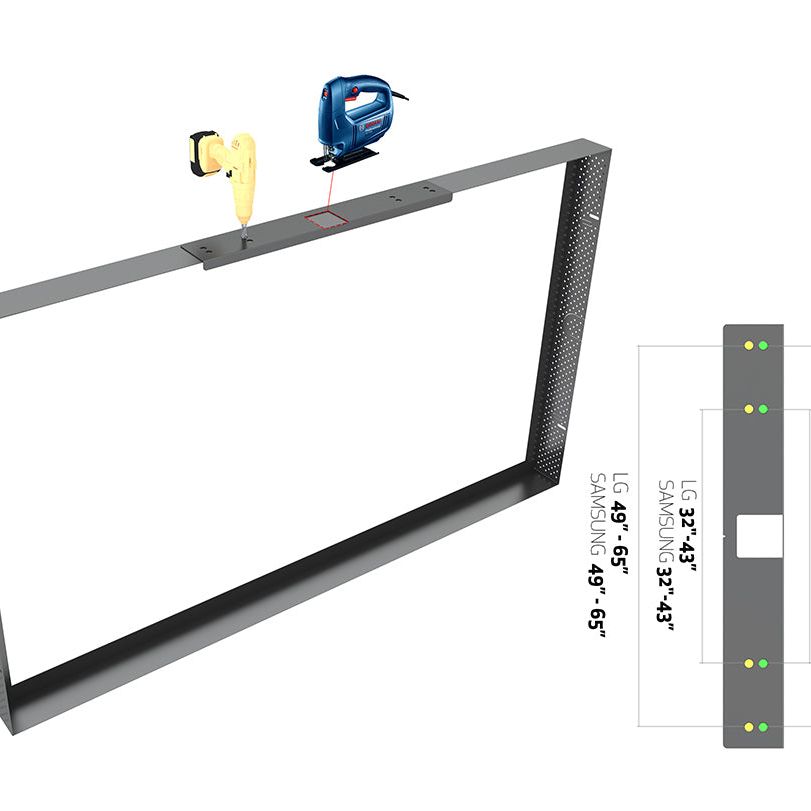 Multibrackets M Pro Series - Landscape Installation Template Black