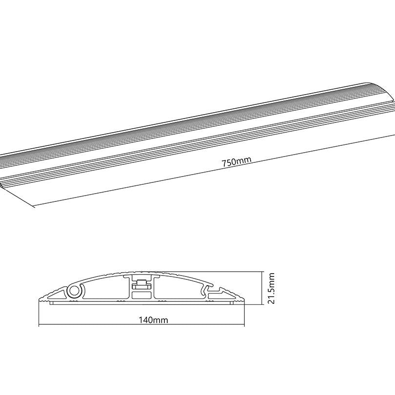Multibrackets M Cable Cover Floor Aluminum - 139mm W - 750mm L