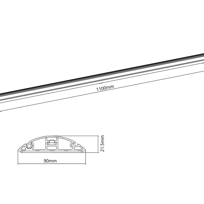Multibrackets M Cable Cover Floor Aluminum - 139mm W - 1100mm L