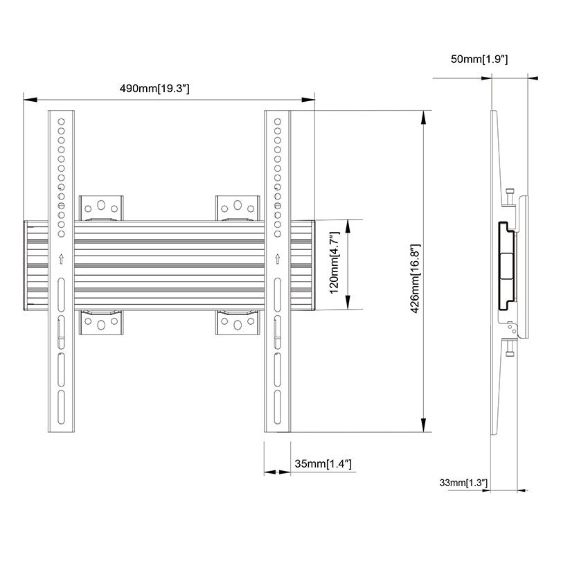 Multibrackets M Wallmount Pro MBW1U 400 Fixed Black
