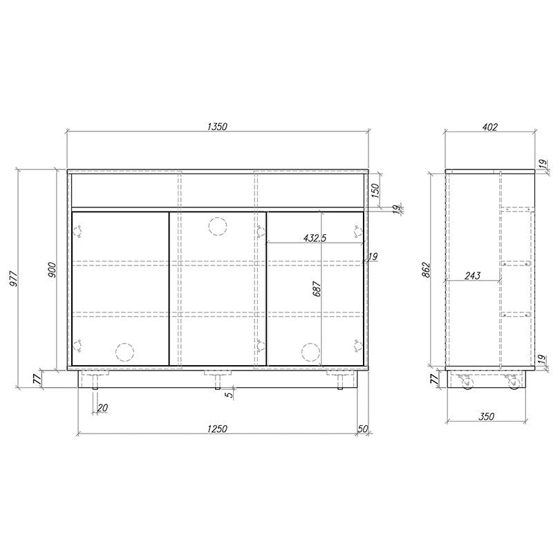Multibrackets M AV-Cabinet TV-Lift 55" White
