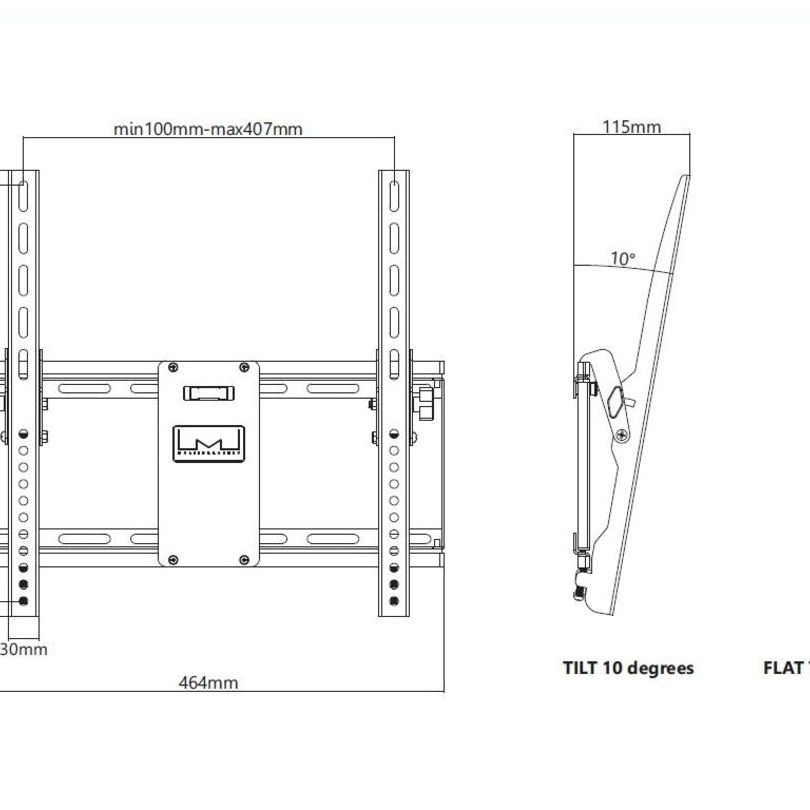 Multibrackets M Universal Tilt Wallmount Black Medium