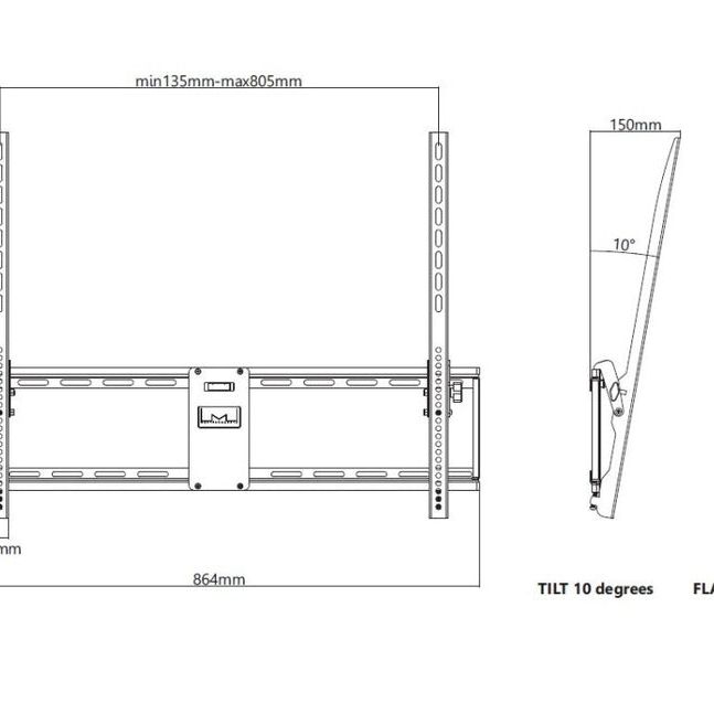 Multibrackets M Universal Tilt Wallmount Black Large