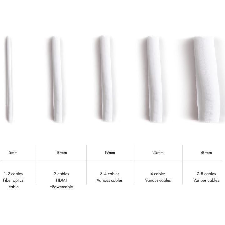 Multibrackets M Universal Cable Sock Self Wrapping 19mm White 25m