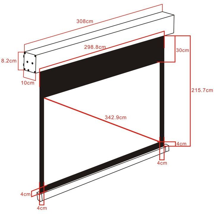 Multibrackets M 16:10 Motorized Projection Screen 290,8x181,7, 135"