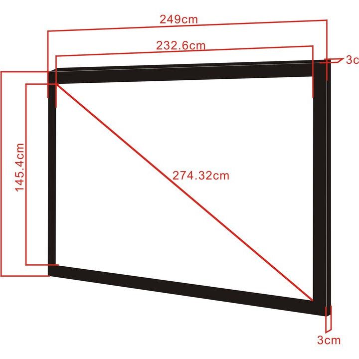 Multibrackets M 16:10 Framed Projection Screen 232,6x145,4, 108"