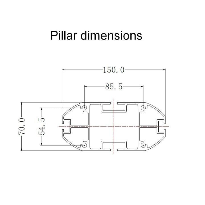 Multibrackets M Public Display Stand Pillar 210 Black, incl. 220V Power Rail