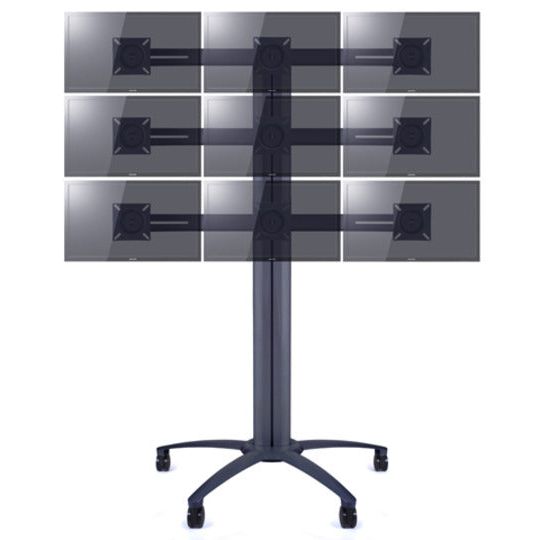 Multibrackets M Public Display Stand Triple Screen Mount 10"-24" Black