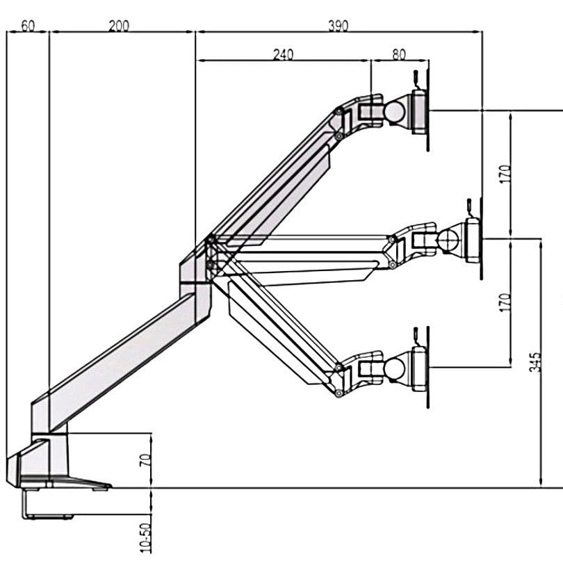 Multibrackets M VESA Gas Lift Arm Single Silver