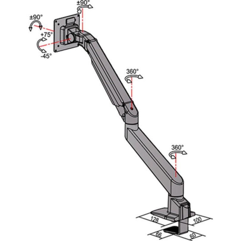 Multibrackets M VESA Gas Lift Arm Single Silver