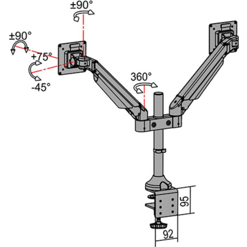 Multibrackets M VESA Gas Lift Arm Dual Silver