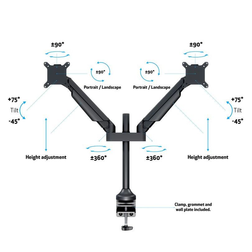 Multibrackets M VESA Gas Lift Arm Dual Black