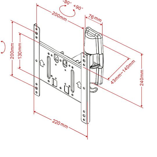 Multibrackets M VESA Flexarm Tilt & Turn II Small