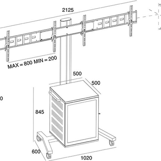Multibrackets M Public Display Stand 180 Dual MediaBox4 Silver