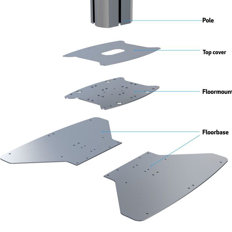 Multibrackets M Public Display Floorstand Base B2B Silver