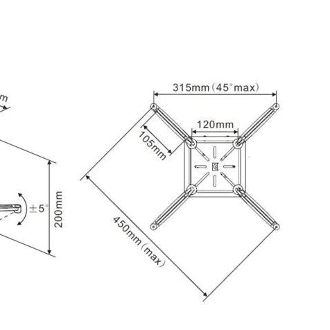 Multibrackets M Universal Projector Ceiling mount 200 with Fine tune