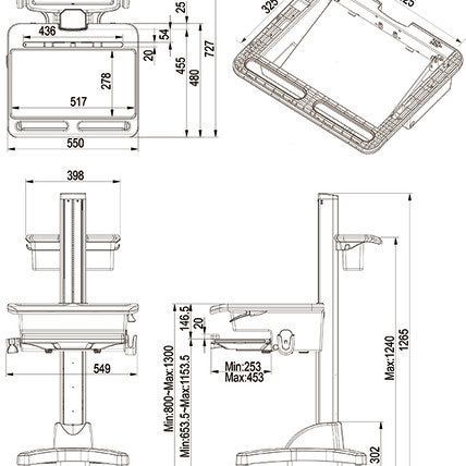 Multibrackets M Universal Workstation Cart NB