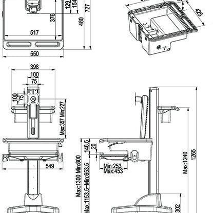 Multibrackets M Universal Workstation Cart DT