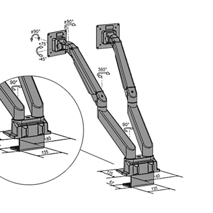 Multibrackets M Duo Deskmount Silver