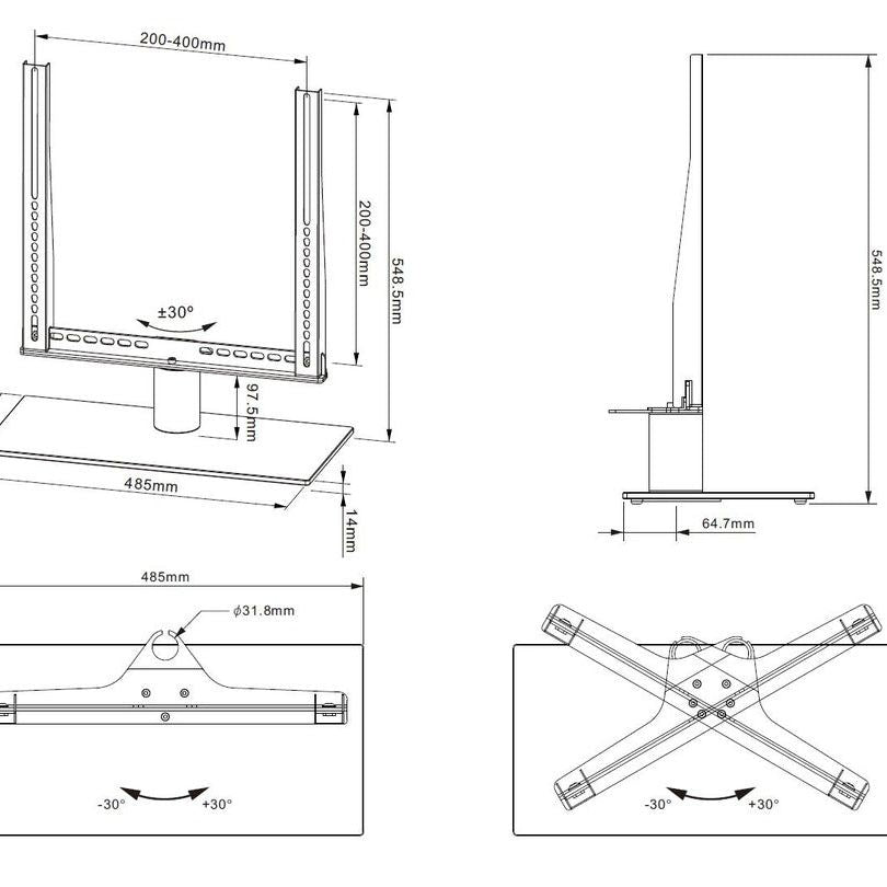 Multibrackets M VESA Tablestand Turn Black Medium MAX 400x400