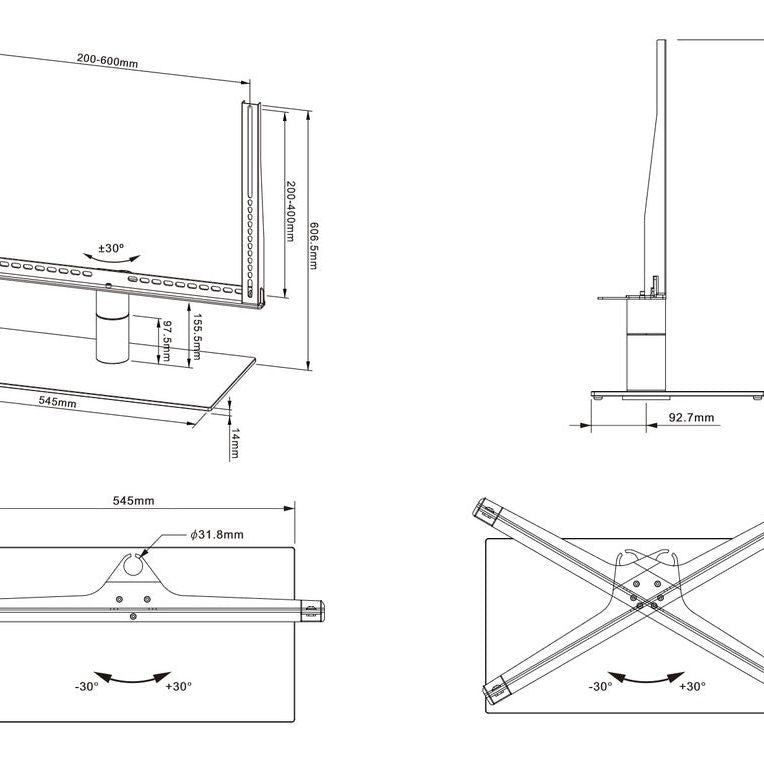 Multibrackets M VESA Tablestand Turn Black Large MAX 600x400