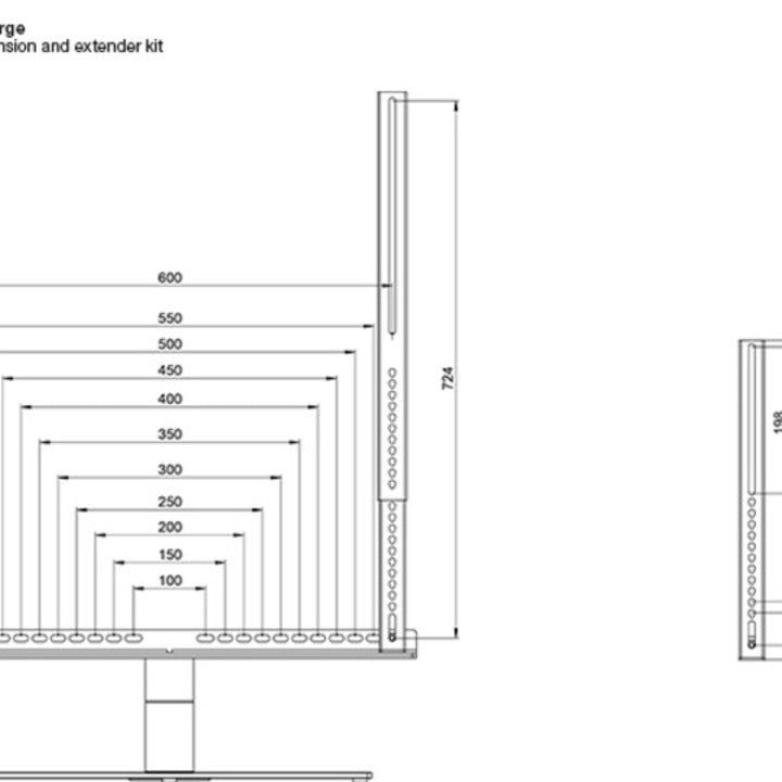 Multibrackets M VESA Extender kit Turn & Motorized Tablestand 600x700