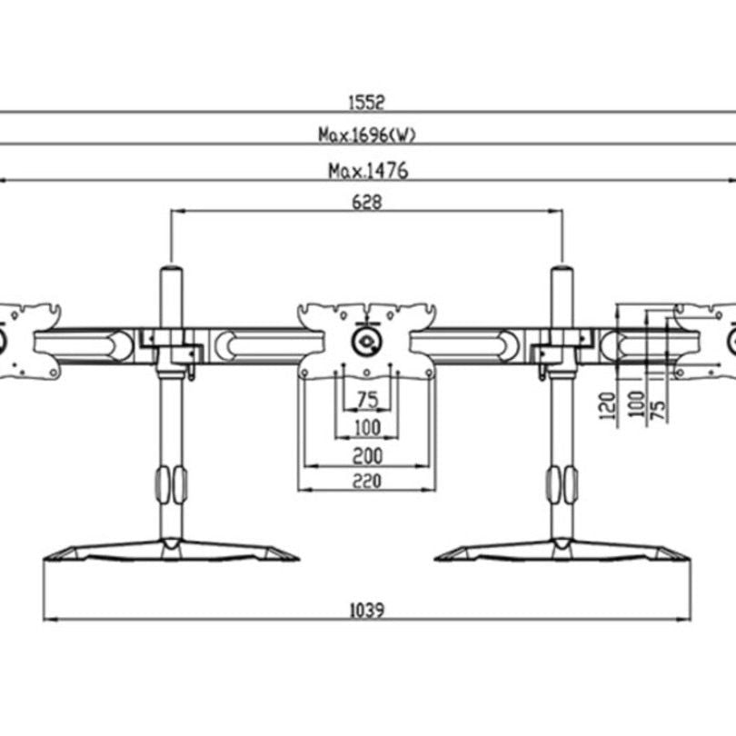 Multibrackets M VESA Desktopmount Triple Stand 24''-32''