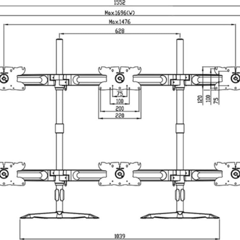 Multibrackets M VESA Desktopmount Triple Stand 24''-32'' Expansion Kit