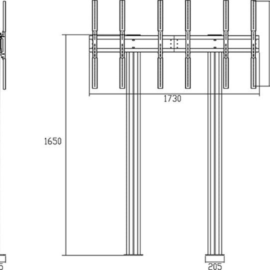 Multibrackets M Public Video Wall Stand Portrait 3-Screens 40-55'' Black