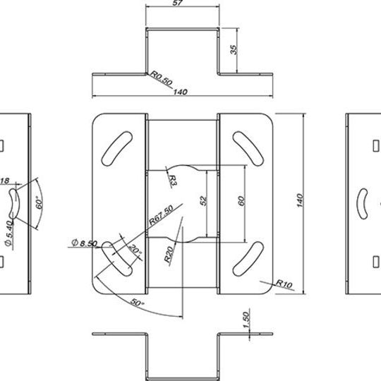 Multibrackets M Universal Projector Ceiling Mount 500-800 with Finetune