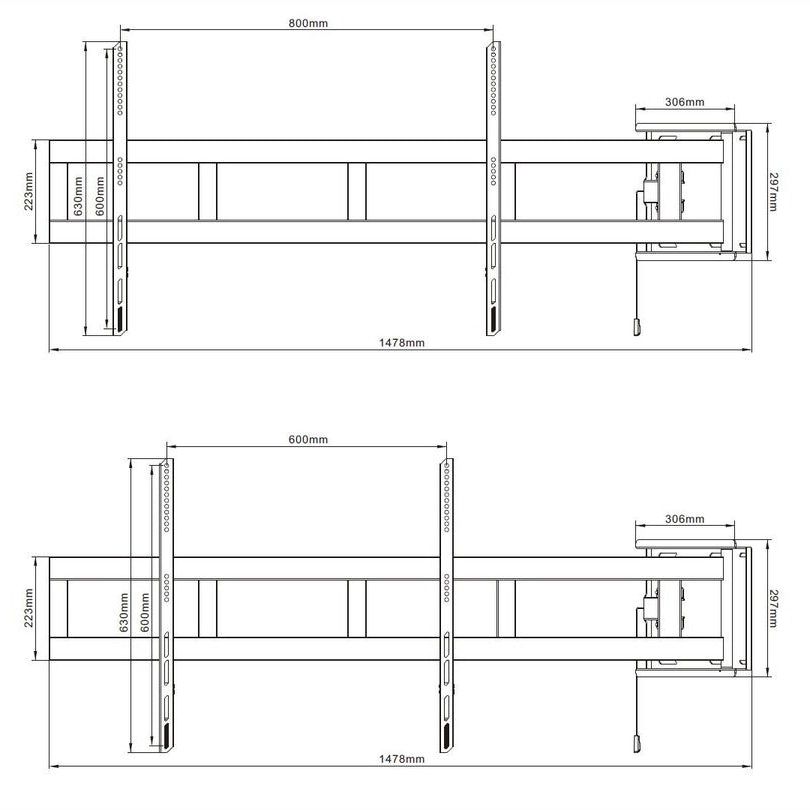 Multibrackets M Universal Swing Arm 180 Degrees x Large Black