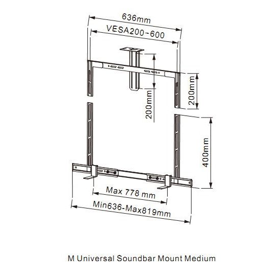 Multibrackets M Universal Soundbar Mount and Camera Holder Medium