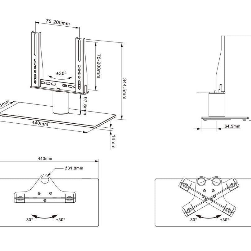 Multibrackets M VESA Tablestand Turn Black X Small MAX 200x200