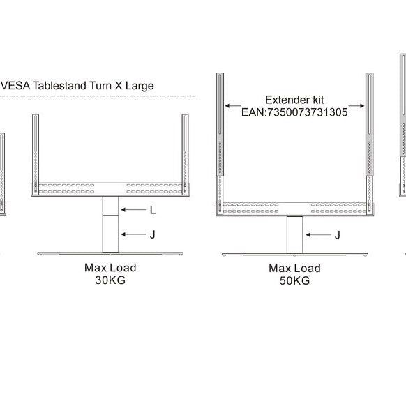 Multibrackets M VESA Tablestand Turn Black X Large MAX 800x400