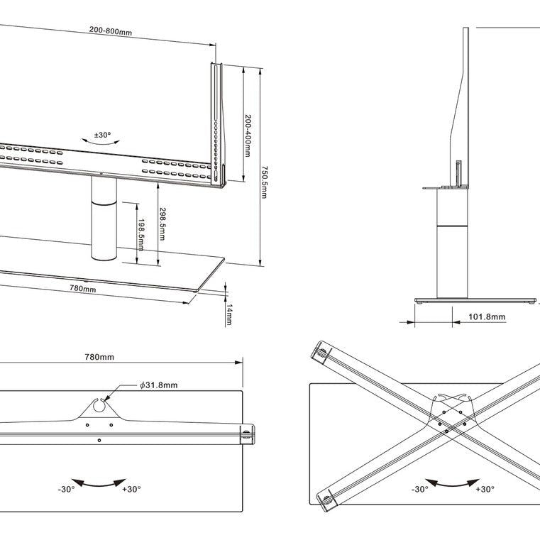 Multibrackets M VESA Tablestand Turn Black X Large MAX 800x400