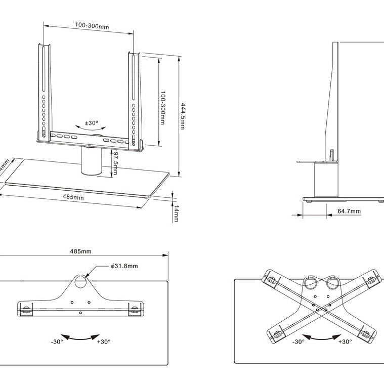 Multibrackets M VESA Tablestand Turn Black Small MAX 300x300