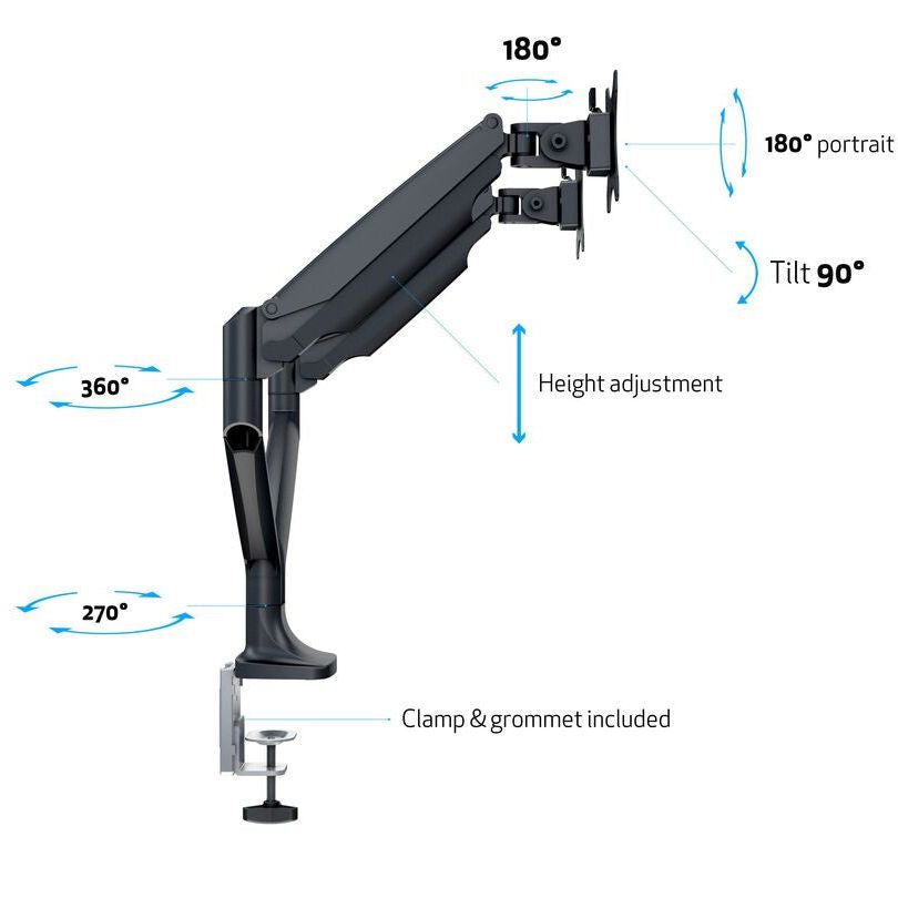 Multibrackets M Deskmount Gas Spring Dual Black