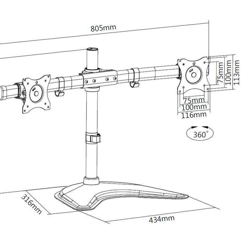 Multibrackets M Deskstand Basic Dual