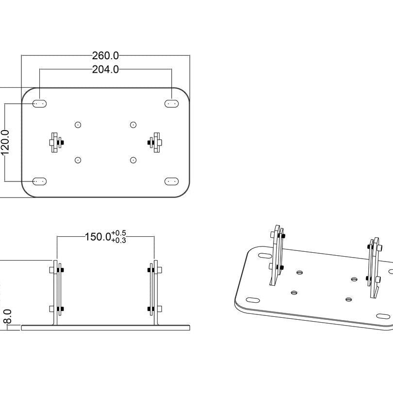 Multibrackets M Public Display Floormount Fixed Base Black