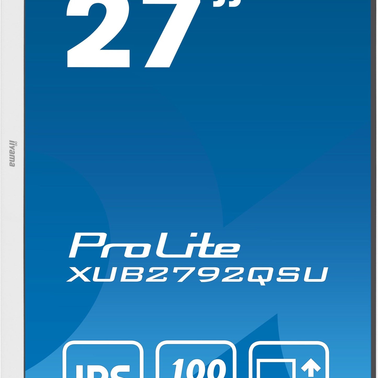 iiyama ProLite XUB2792QSU-W6 27” WQHD IPS technology panel with USB hub and 100Hz refresh rate and 150mm height adjustable stand