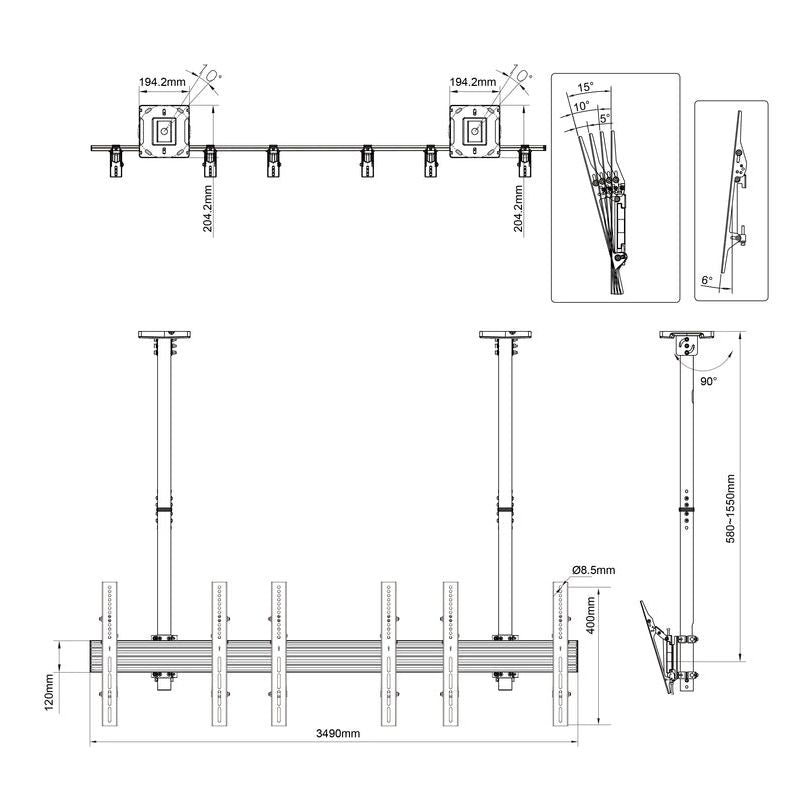 Multibrackets M Ceiling Mount Pro MBC3X1U
