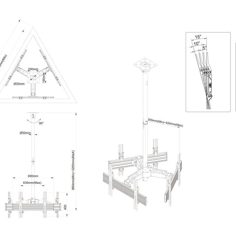 Multibrackets M Ceiling Mount Pro MBC3U