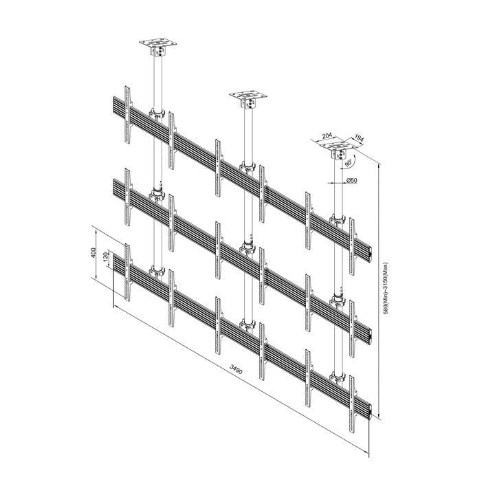Multibrackets M Ceiling Mount Pro MBC3X3U