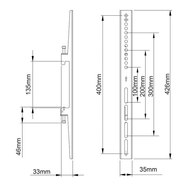 Multibrackets M Pro Series - Fixed Arms 400mm