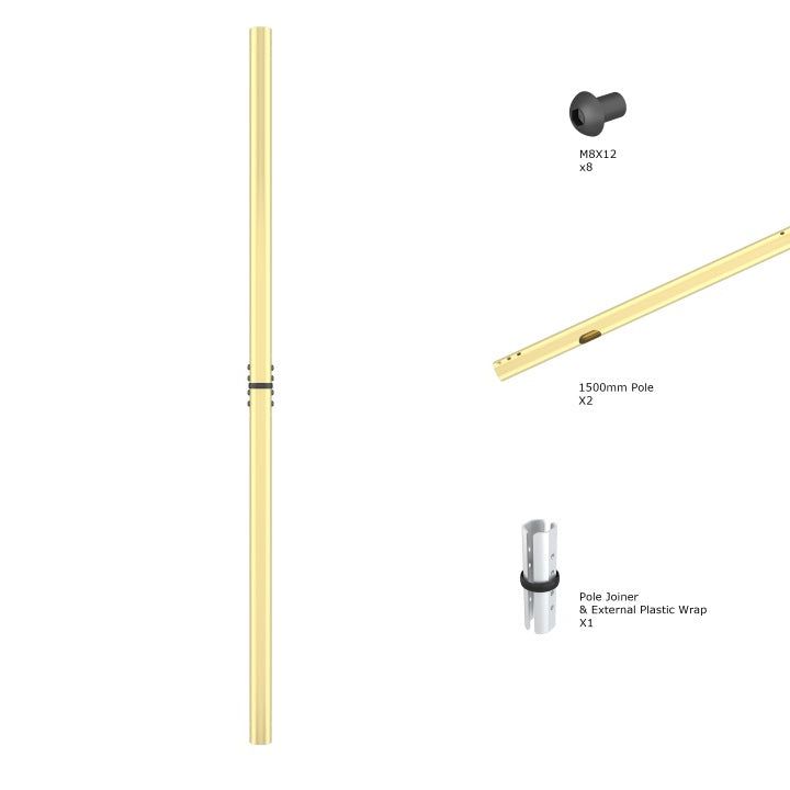 Multibrackets M Pro Series - Brass Extension Pipe 3m