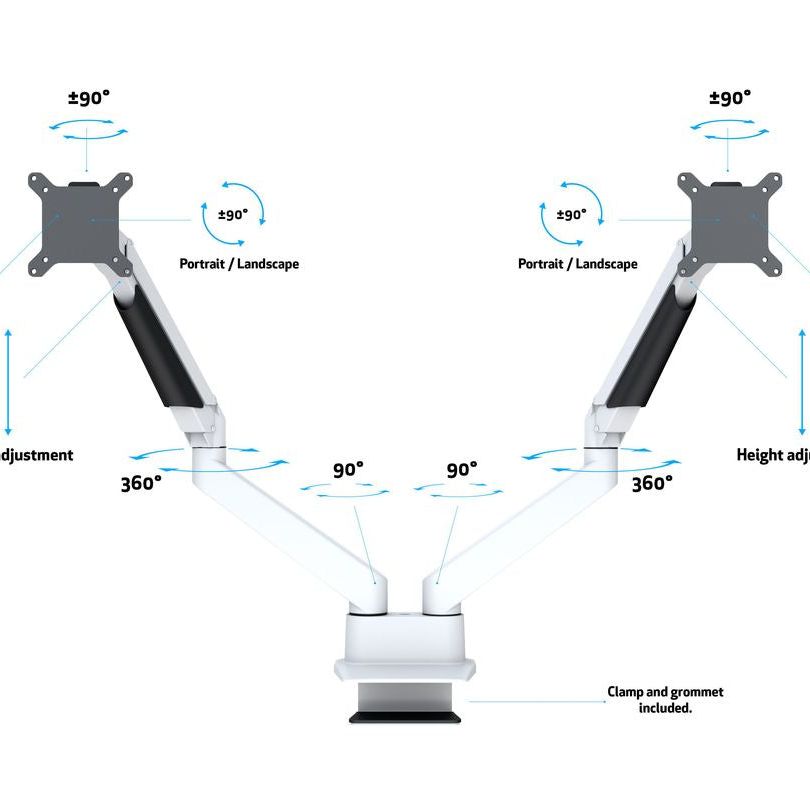 Multibrackets M VESA Gas Lift Arm Dual Side by Side White