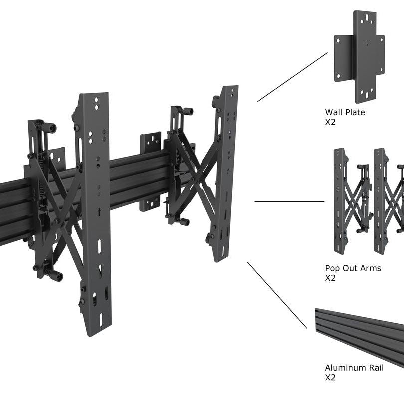 Multibrackets M Wallmount Pro MBW1U Push In Pop Out Black