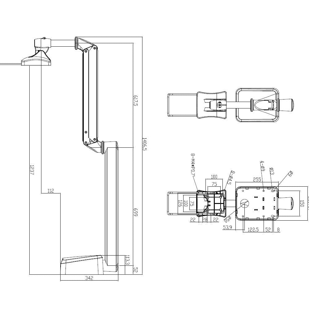 Multibrackets M VESA Full Motion Medical Arm HD 6-12kg