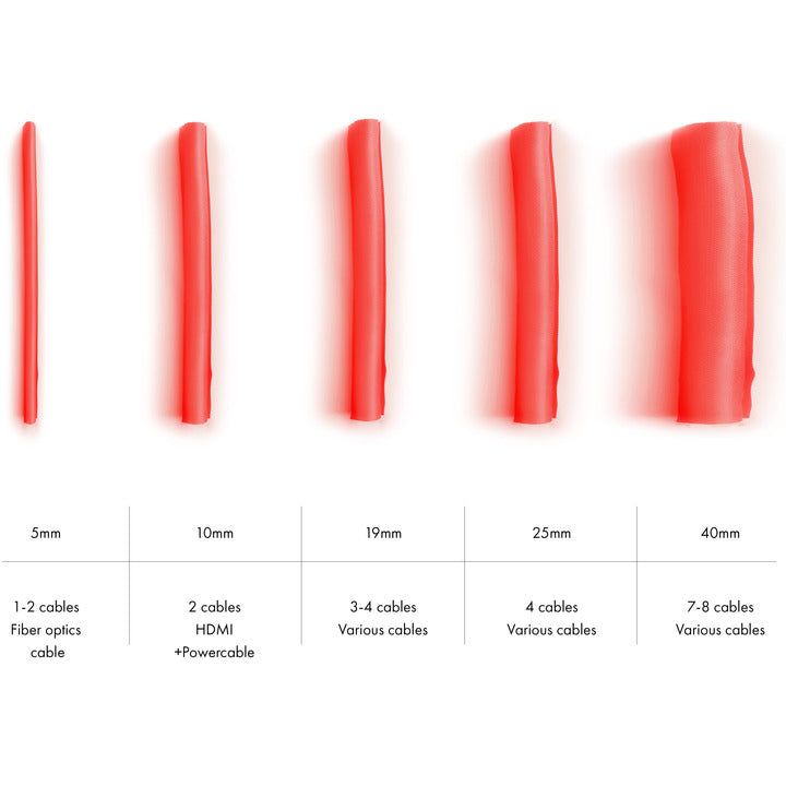 Multibrackets M Universal Cable Sock Self Wrapping 40mm Red 25m