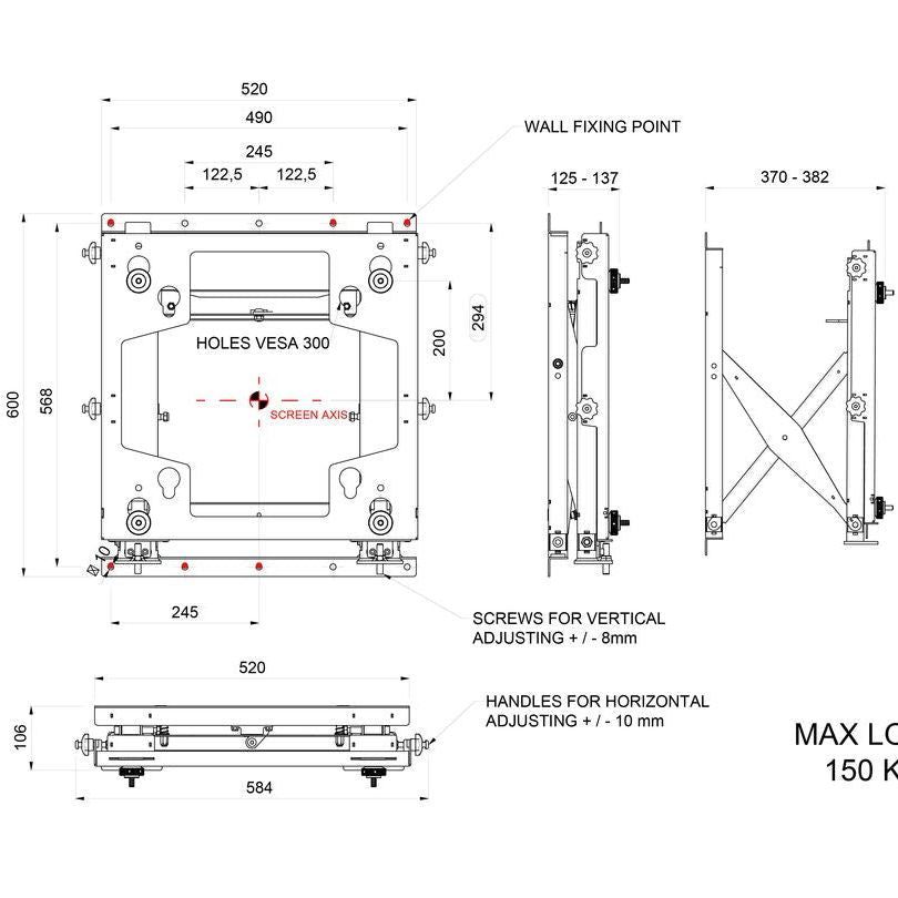 Multibrackets M Public Video Wall Mount Push SD 150Kg Max